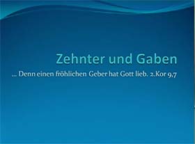 Titelbild Zehnter und Gaben